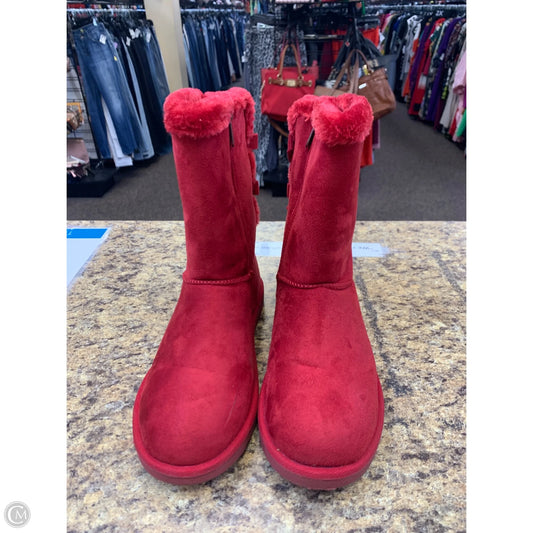 Boots Mid-calf Flats By Cmf In Red, Size: 10