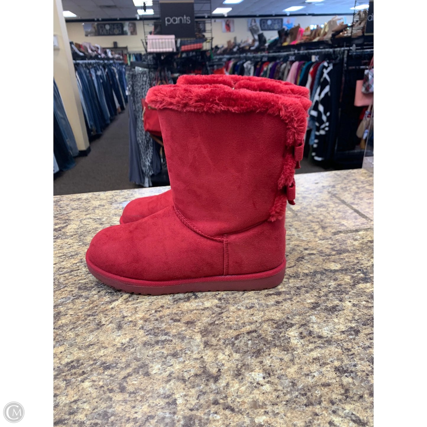 Boots Mid-calf Flats By Cmf In Red, Size: 10