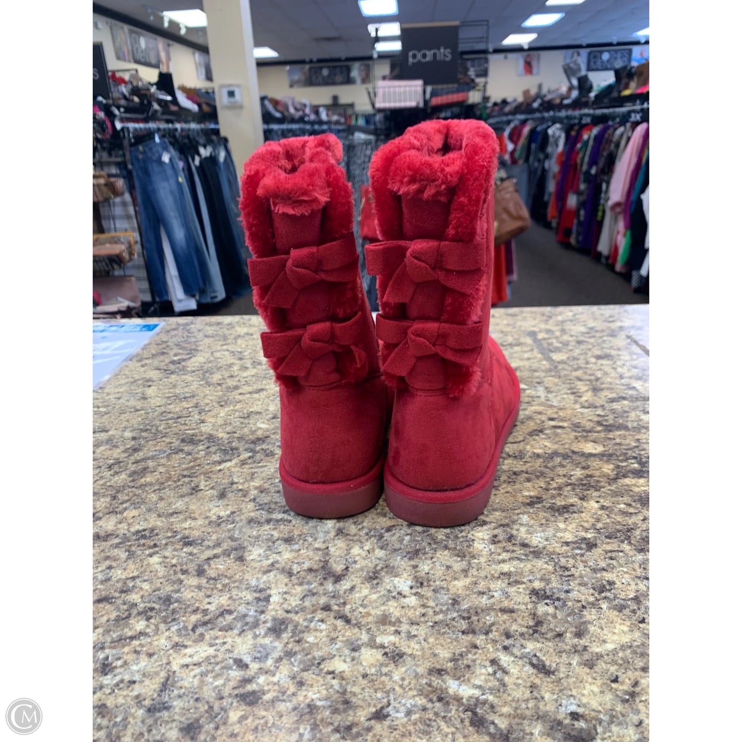 Boots Mid-calf Flats By Cmf In Red, Size: 10