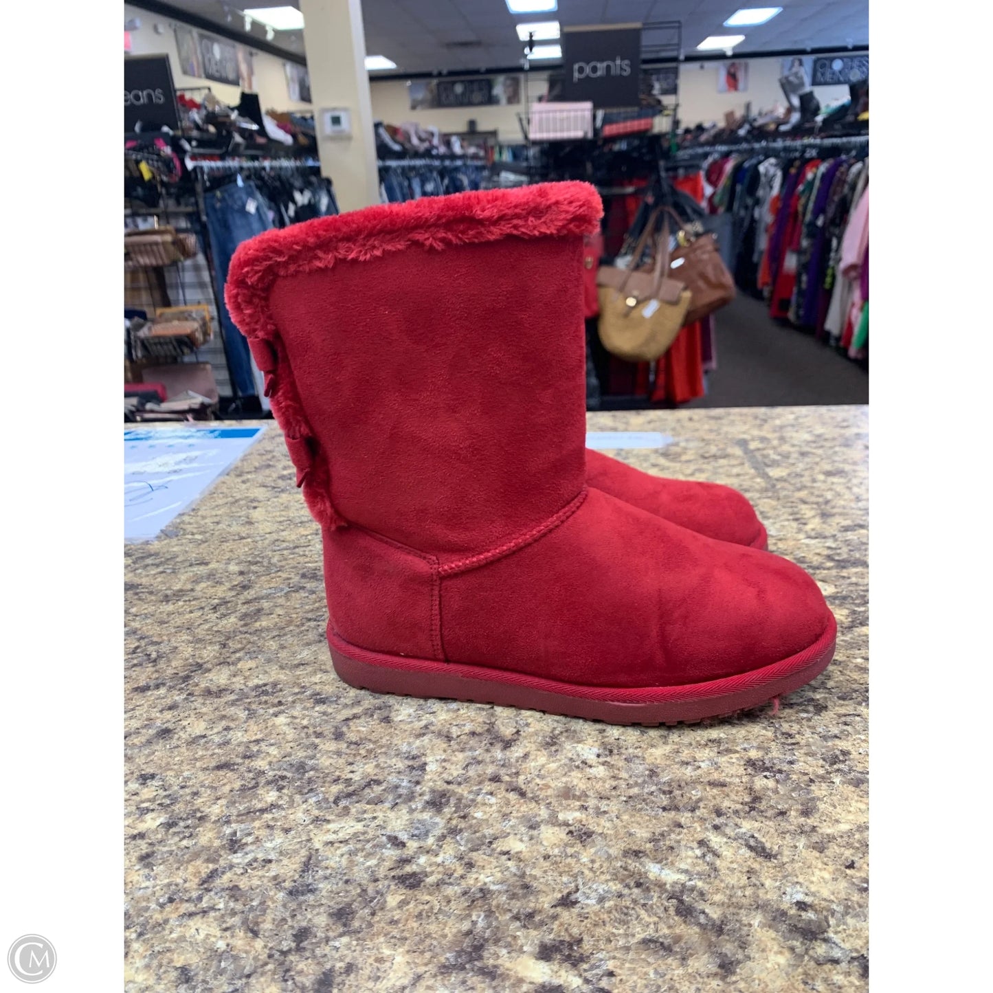 Boots Mid-calf Flats By Cmf In Red, Size: 10
