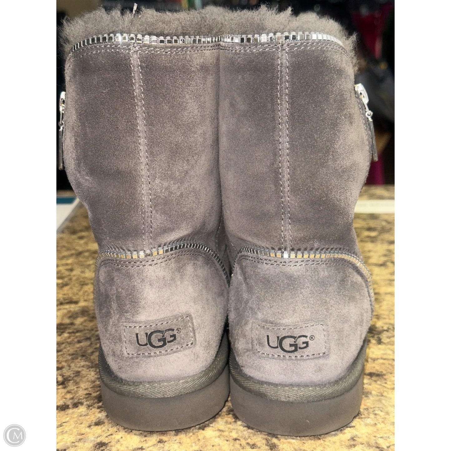 Boots Designer By Ugg In Grey, Size: 6