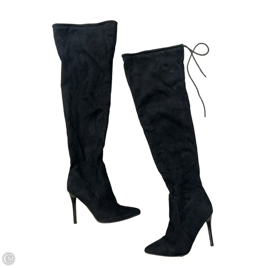 Boots Knee Heels By Herstyle In Black, Size: 9