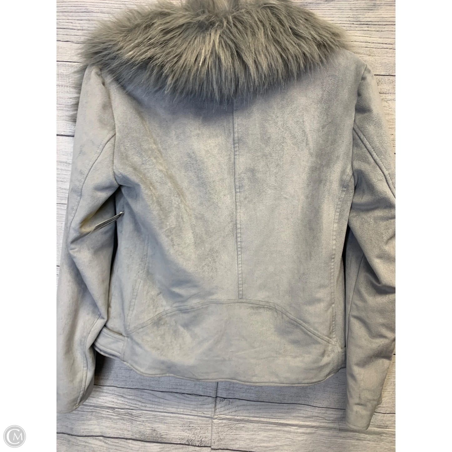 Jacket Moto By Cristina In Grey, Size: S