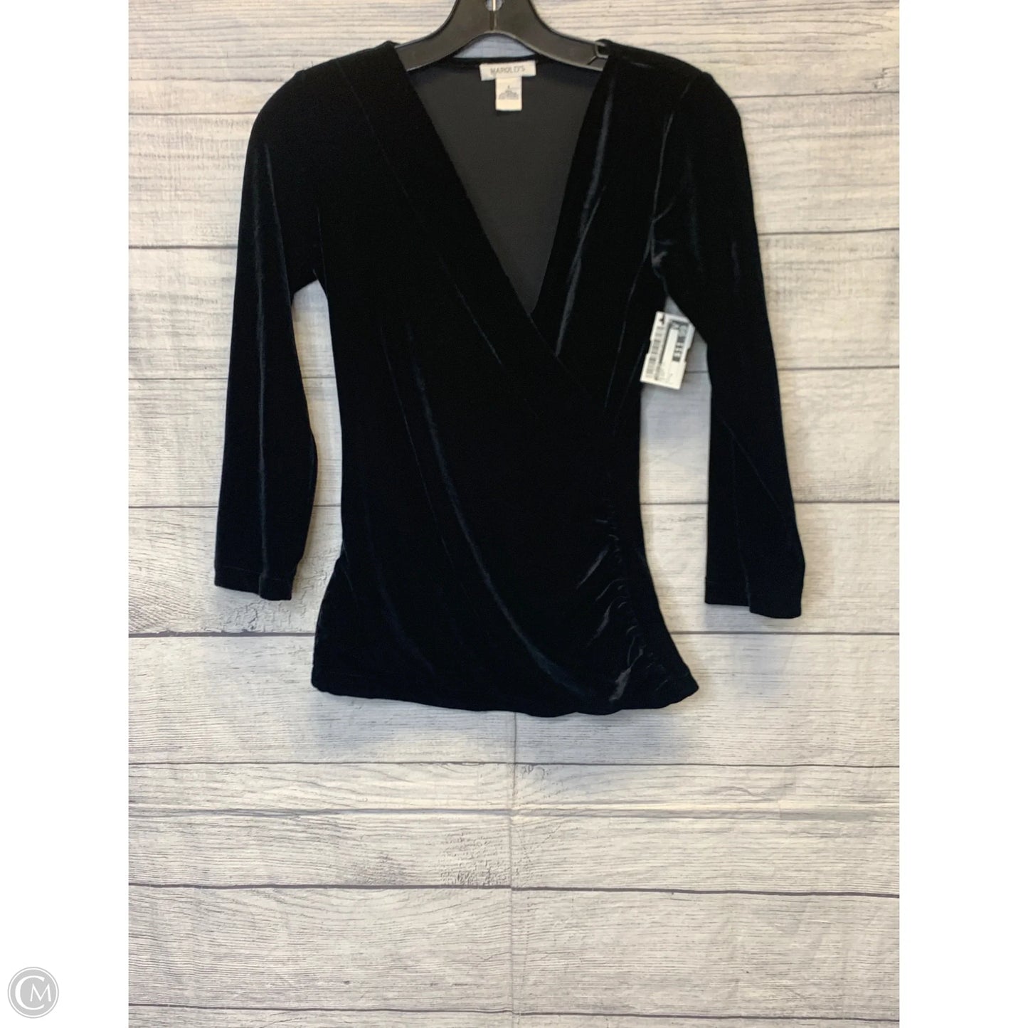 Blouse Long Sleeve By Harolds In Black, Size: S