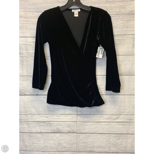 Blouse Long Sleeve By Harolds In Black, Size: S