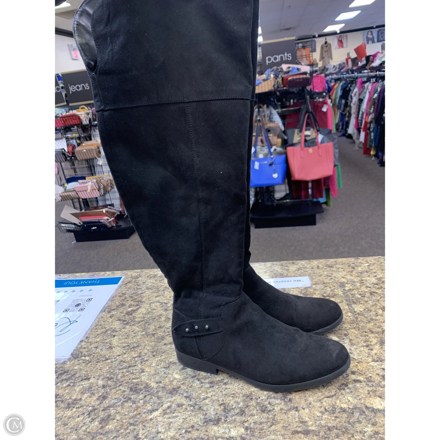 Boots Knee Flats By Style And Company In Black, Size: 9.5