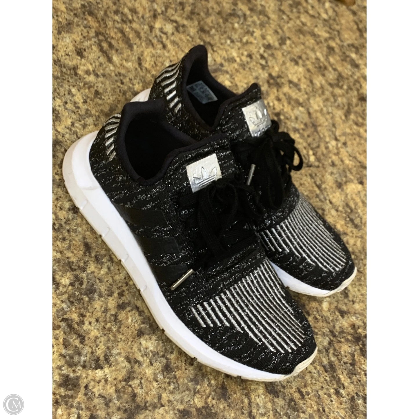 Shoes Athletic By Adidas In Black & Silver, Size: 6.5