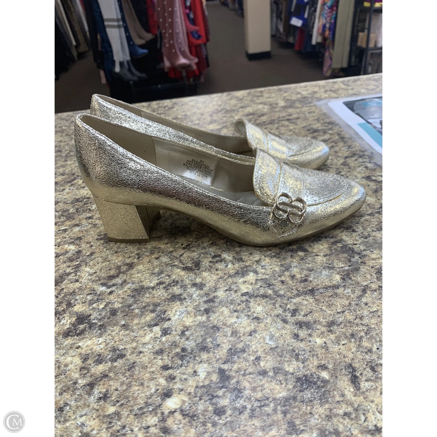 Shoes Heels Block By Bandolino In Gold, Size: 8