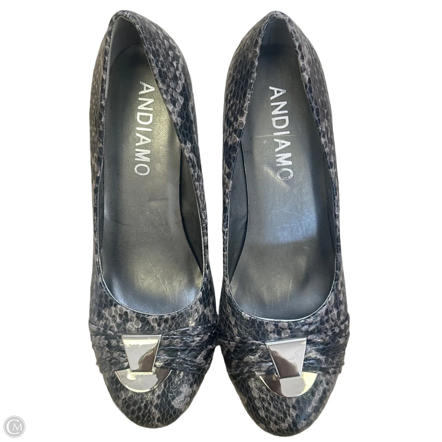 Shoes Heels Block By Andiano In Snakeskin Print, Size: 7.5