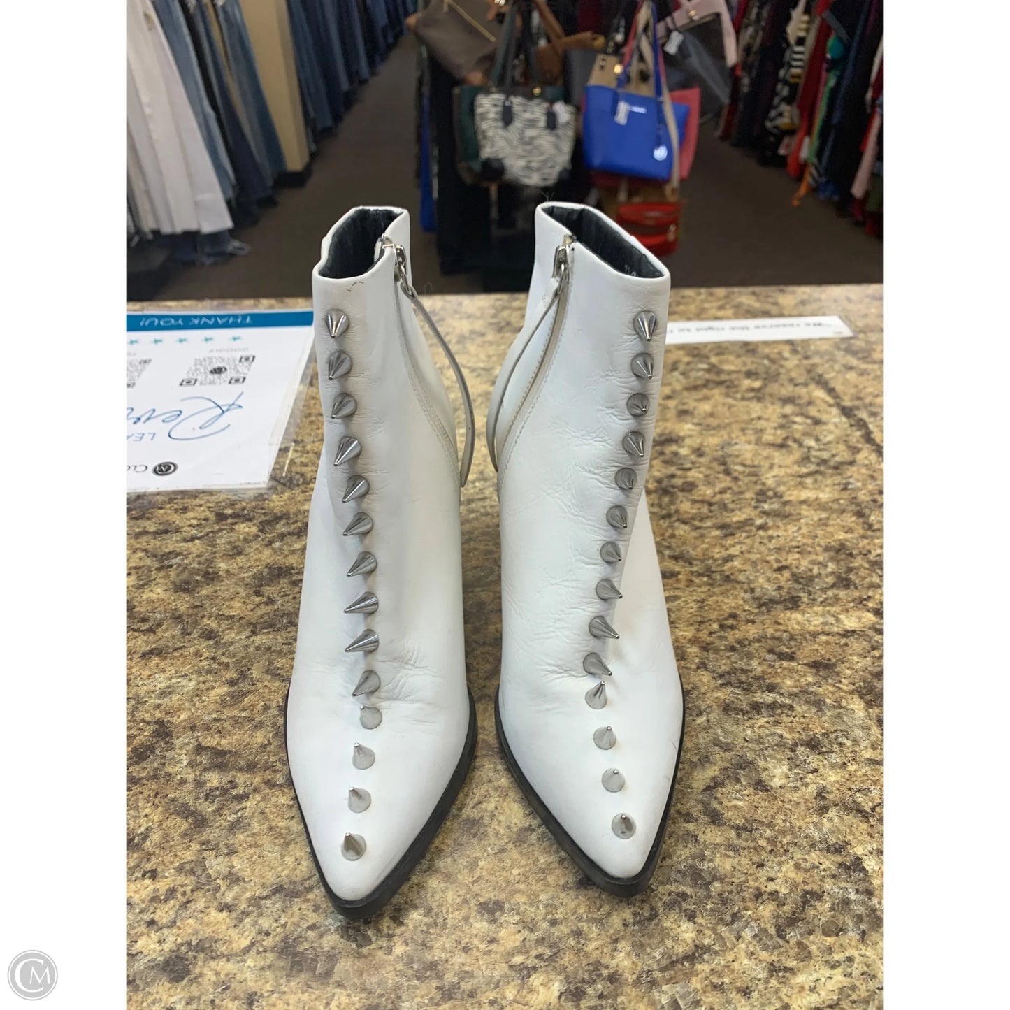 Boots Ankle Heels By Top Shop In White, Size: 6