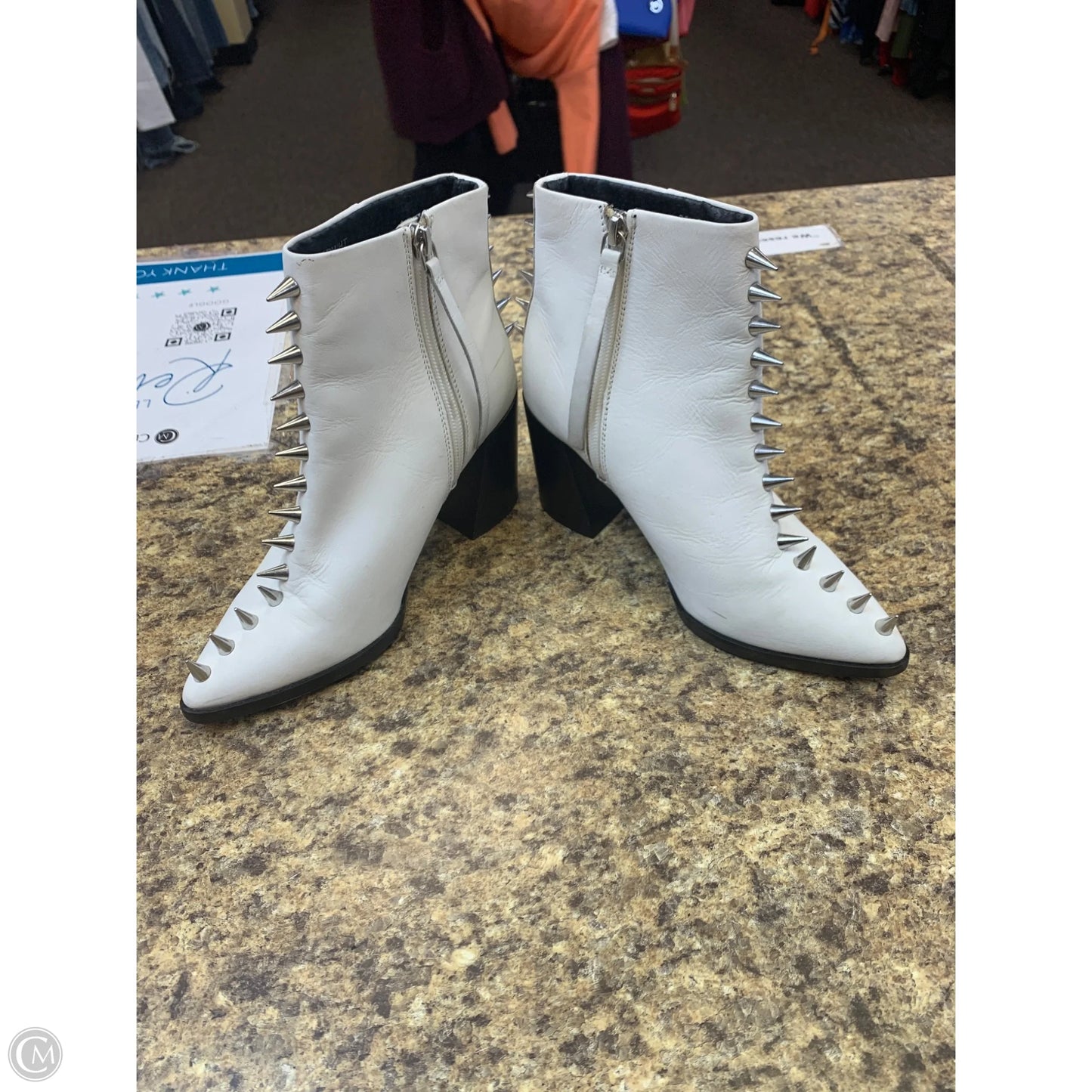 Boots Ankle Heels By Top Shop In White, Size: 6