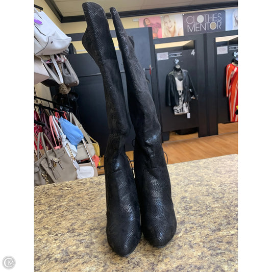 Boots Knee Heels By Ashley Stewart In Black, Size: 8