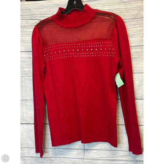 Top Long Sleeve By Madison In Red, Size: S