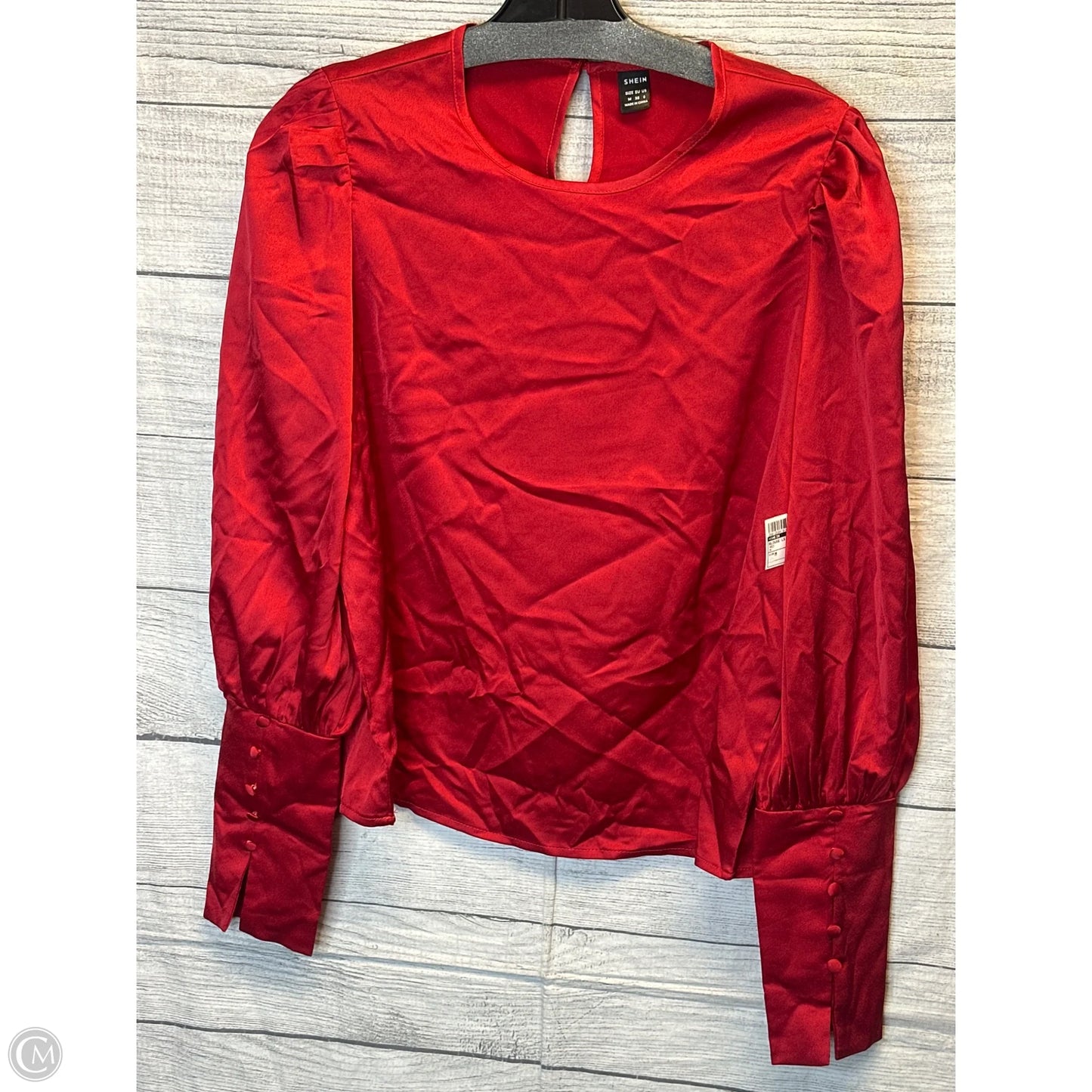 Blouse Long Sleeve By Shein In Red, Size: M