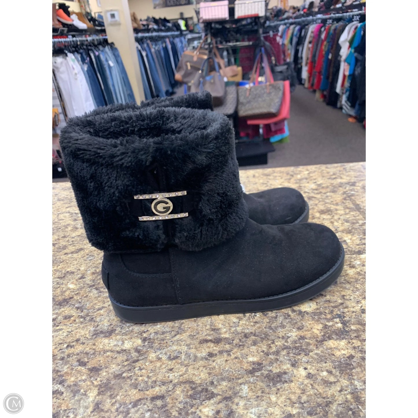 Boots Ankle Flats By Guess In Black, Size: 10