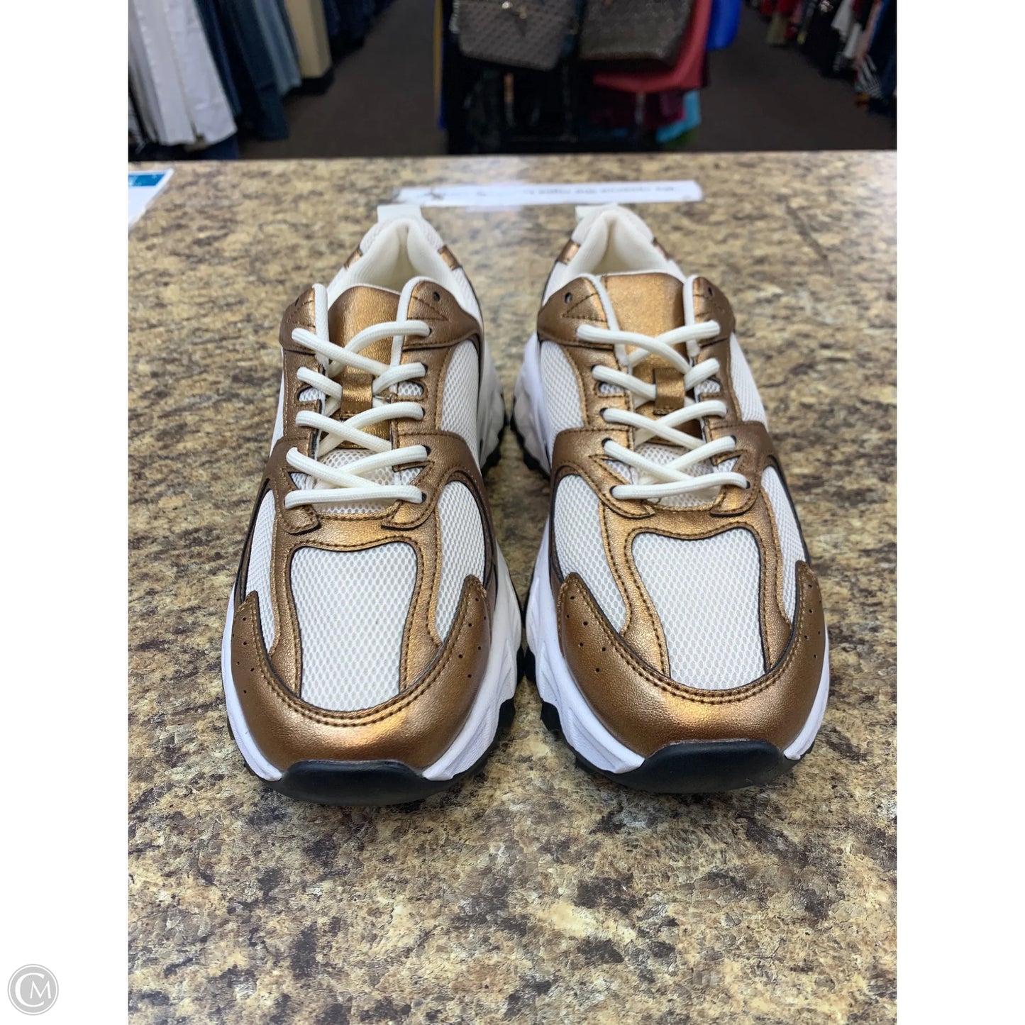 Shoes Athletic By Azalea Wang In Bronze, Size: 9