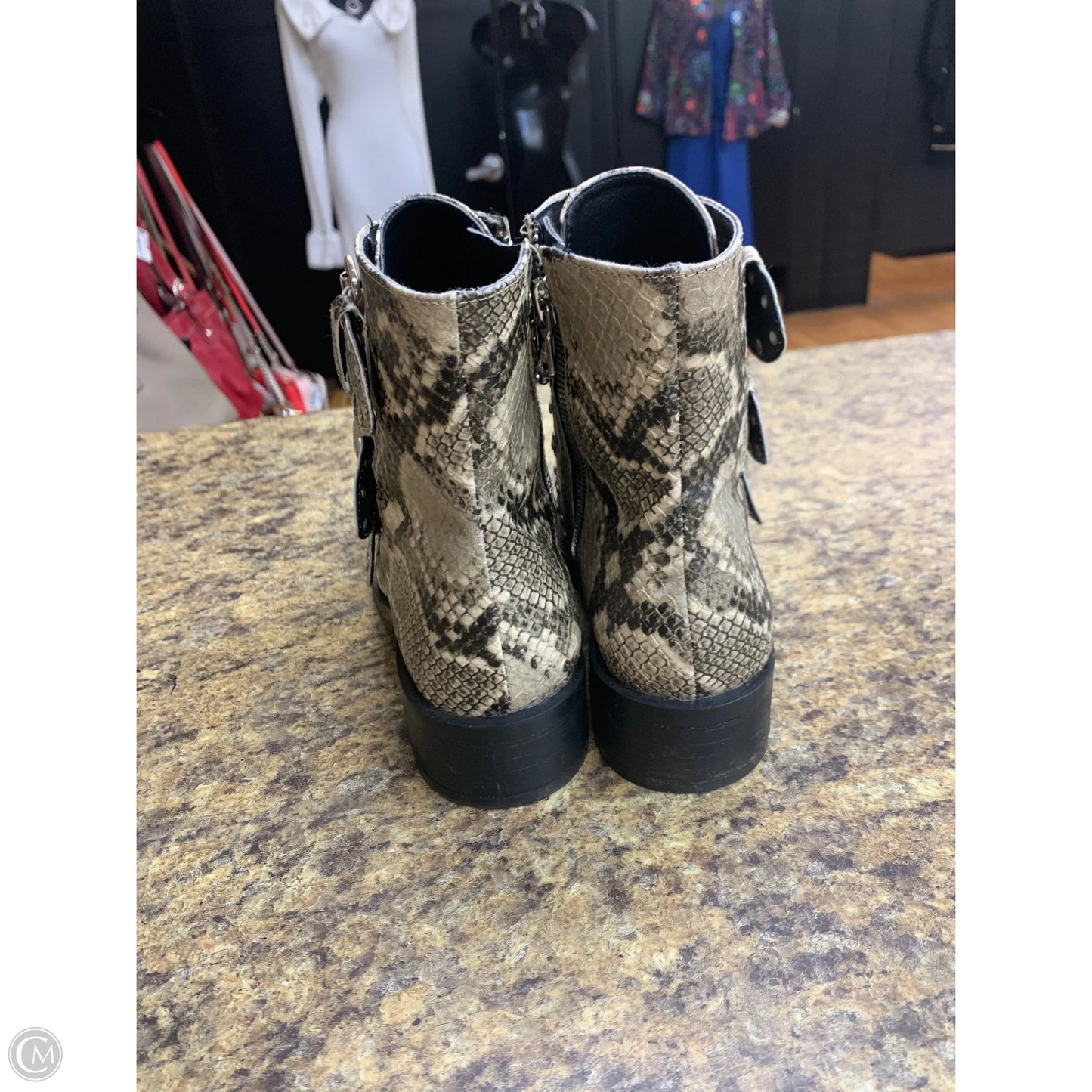 Boots Ankle Flats By Steve Madden In Snakeskin Print, Size: 6