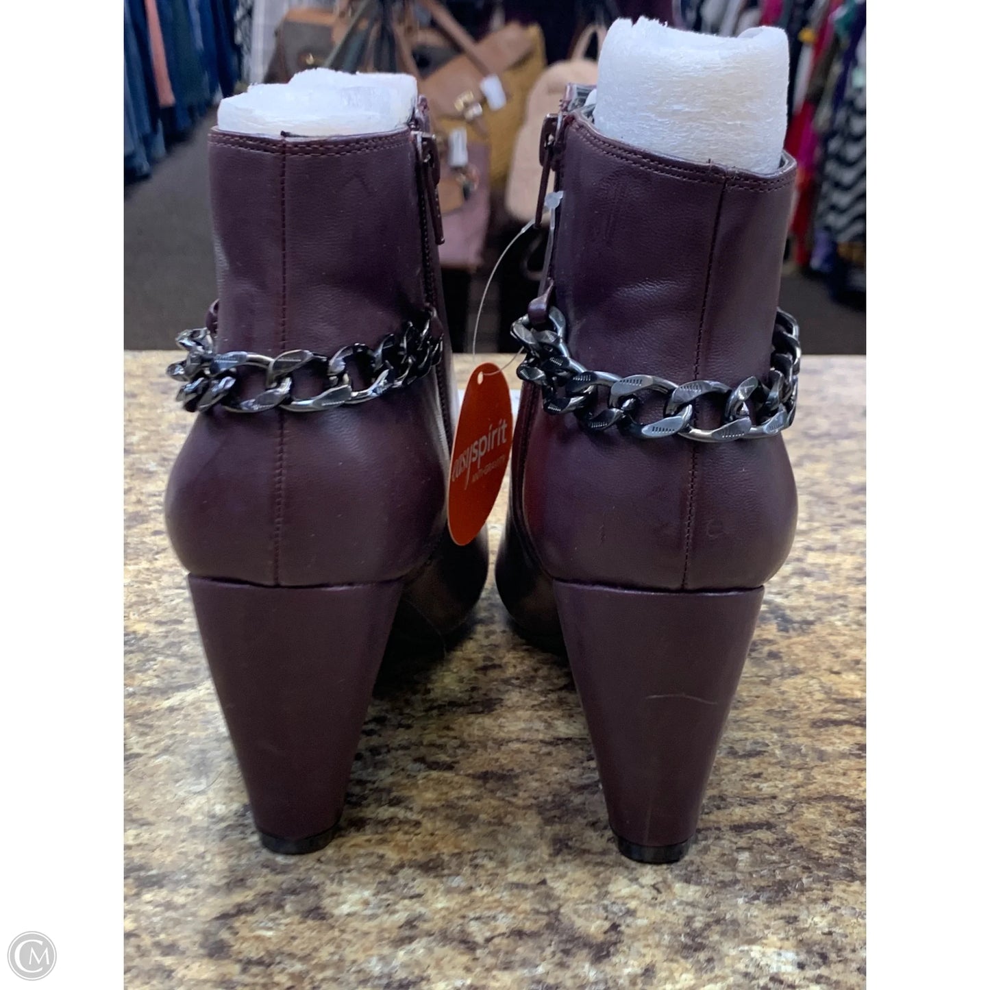 Boots Ankle Heels By Easy Spirit In Purple, Size: 8.5