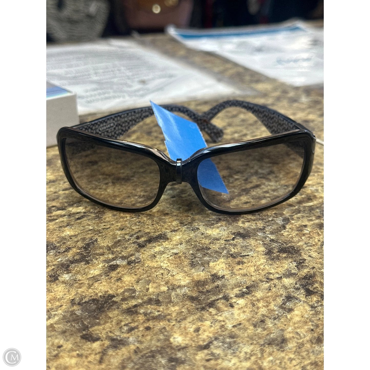 Sunglass Case Designer By Coach, Size: Small