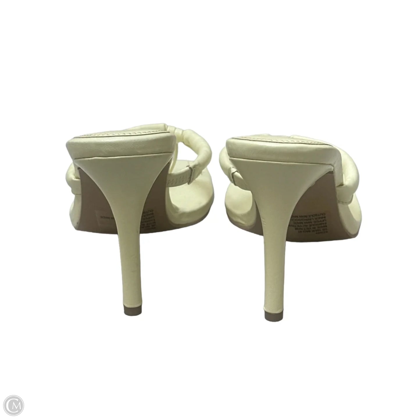 Sandals Heels Kitten By Just Fab In Yellow, Size: 10