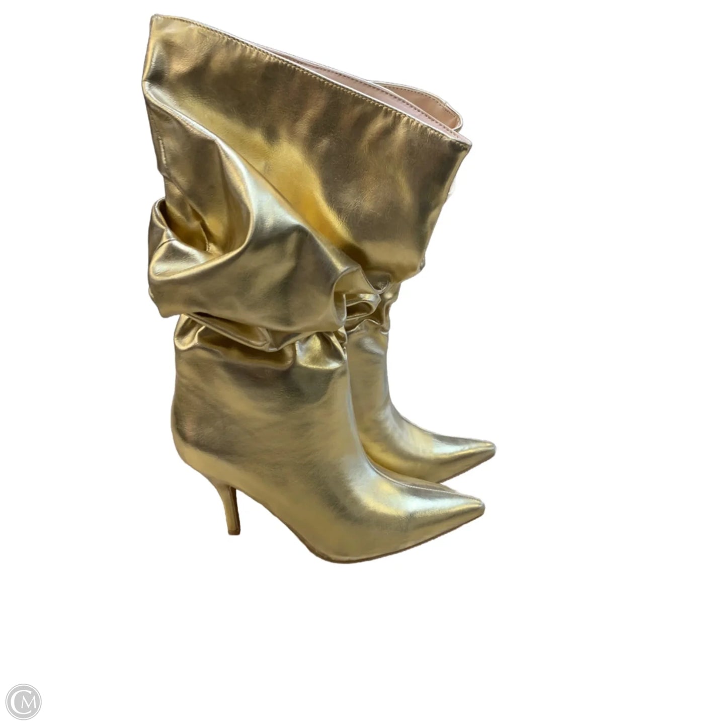 Boots Mid-calf Heels By Cmf In Gold, Size: 8