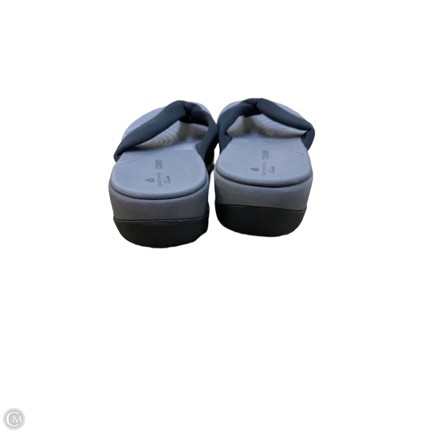 Sandals Flats By Clarks In Black & Grey, Size: 8
