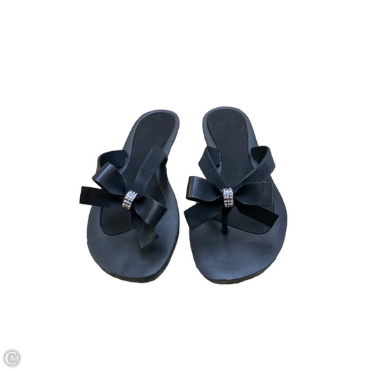 Sandals Flip Flops By Guess In Black, Size: 10