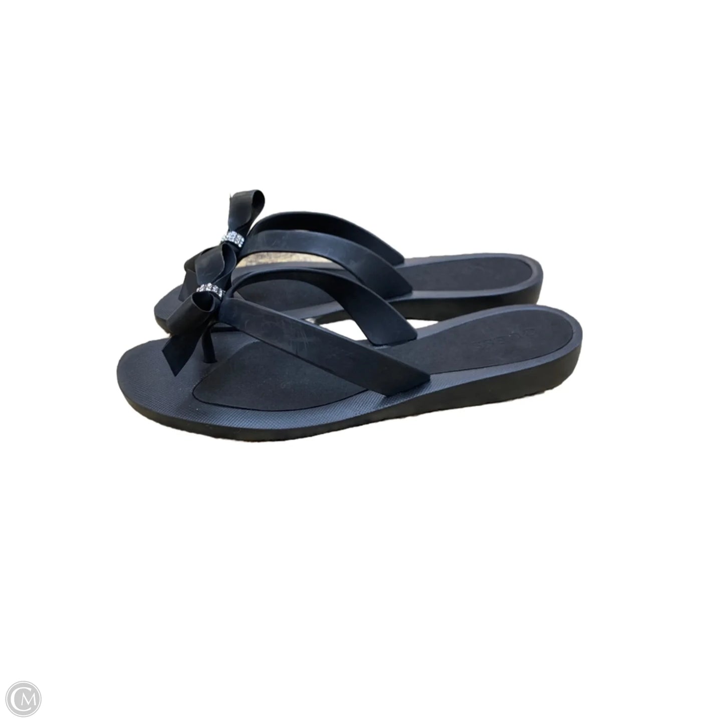 Sandals Flip Flops By Guess In Black, Size: 10