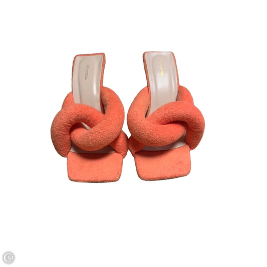 Sandals Heels Stiletto By Pretty Little Thing In Orange, Size: 5