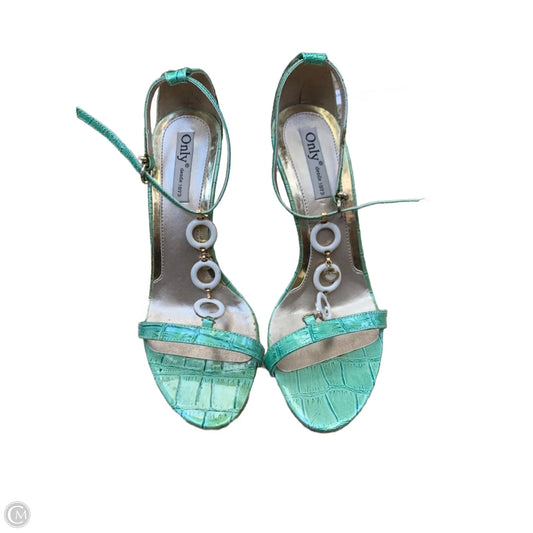 Sandals Heels Stiletto By Cmf In Green, Size: 6
