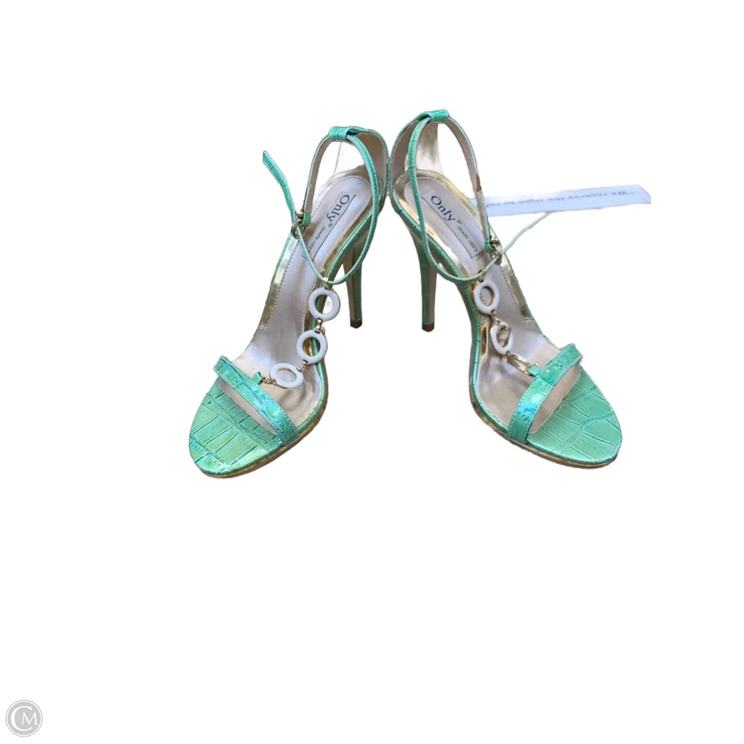 Sandals Heels Stiletto By Cmf In Green, Size: 6