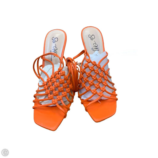 Sandals Heels Stiletto By Cmf In Orange, Size: 9