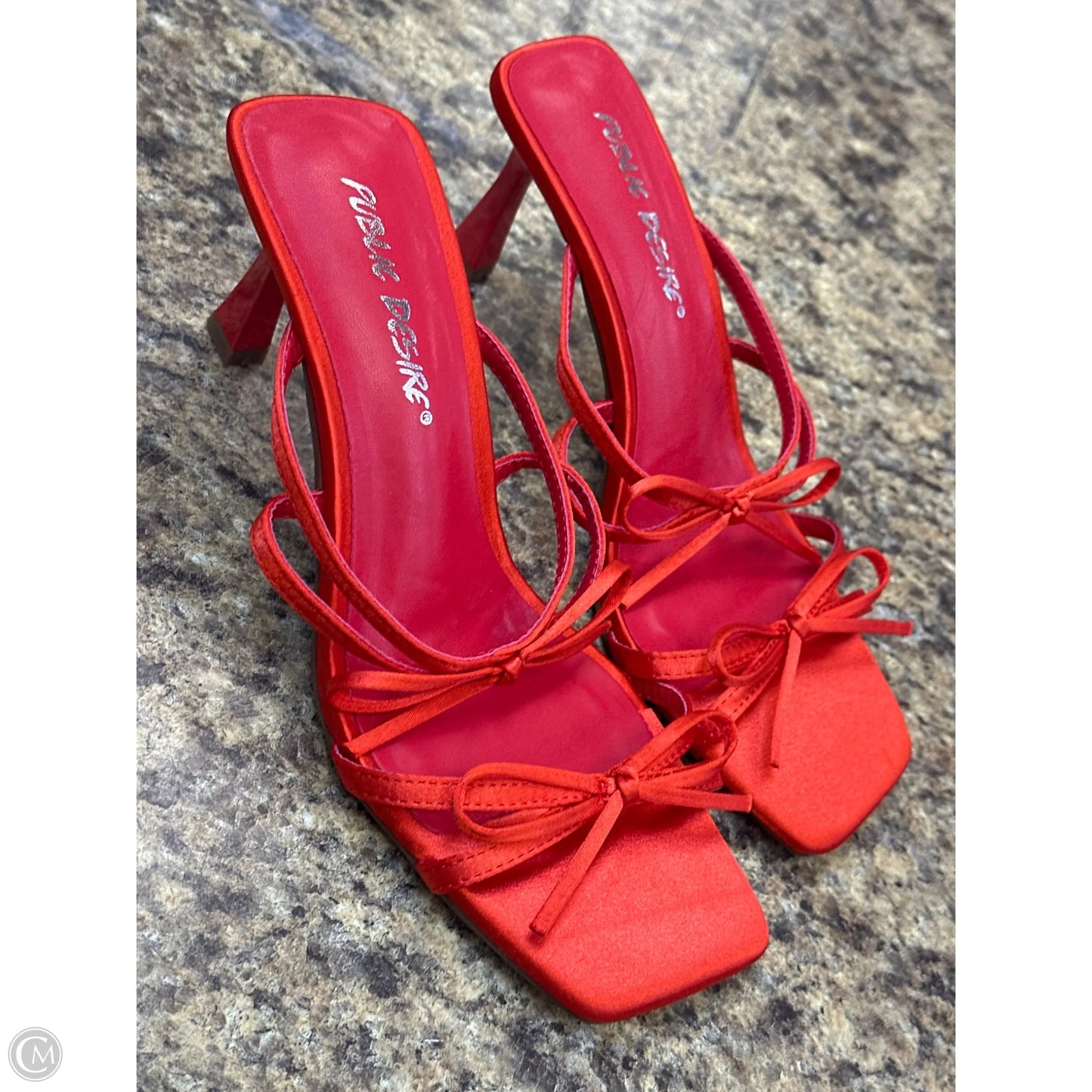 Sandals Heels Kitten By Cmf In Red, Size: 6.5