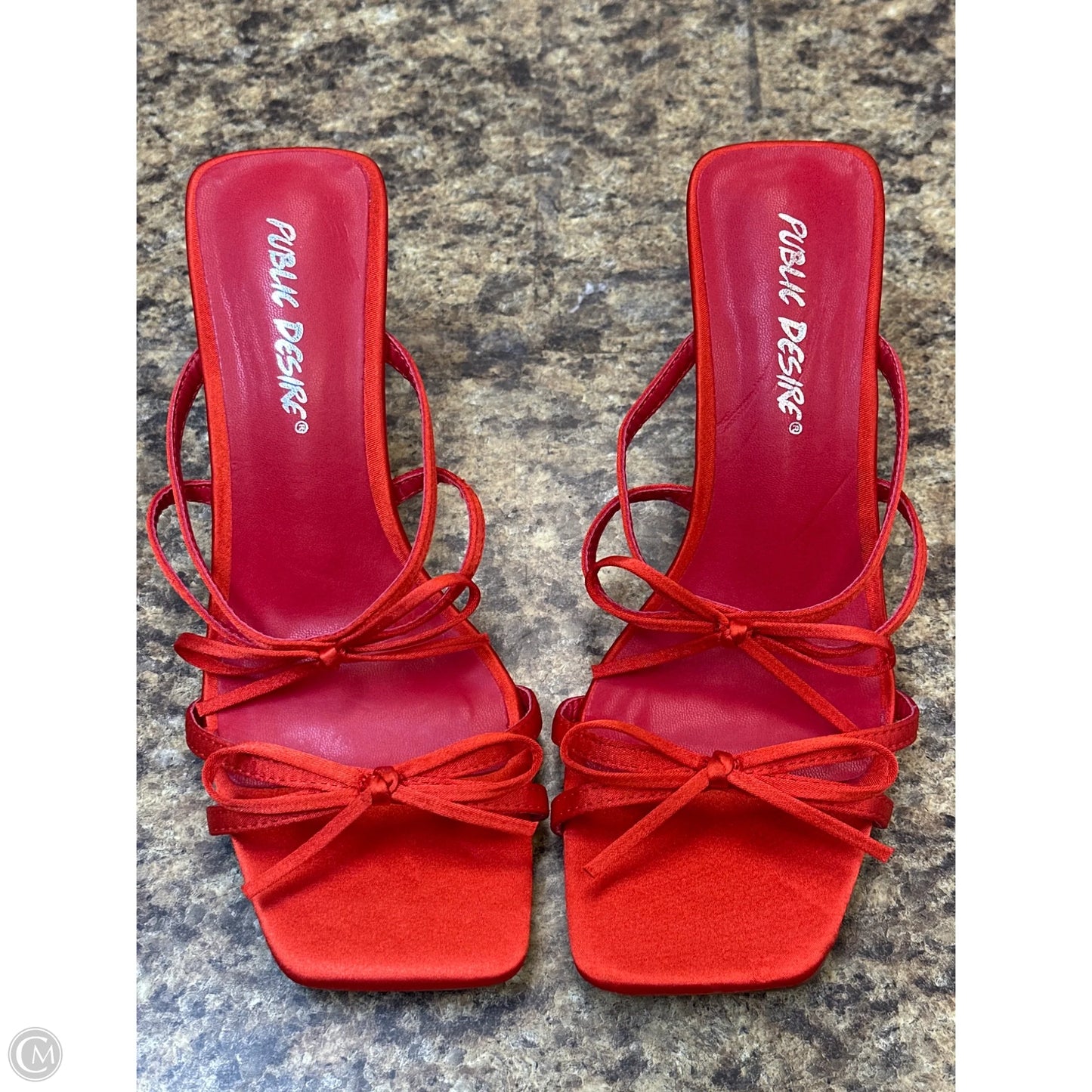 Sandals Heels Kitten By Cmf In Red, Size: 6.5