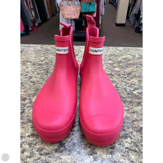 Boots Ankle Heels By Hunter In Pink, Size: 8