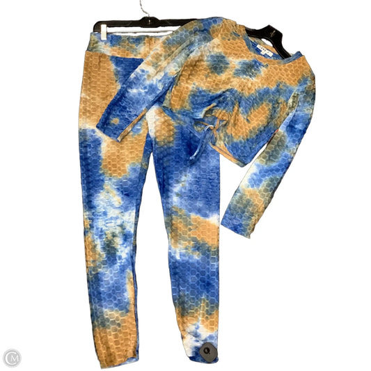 Athletic Pants 2pc By Love J In Blue & Brown, Size: L