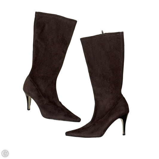 Boots Mid-calf Heels By Isaac Mizrahi Target In Brown, Size: 9