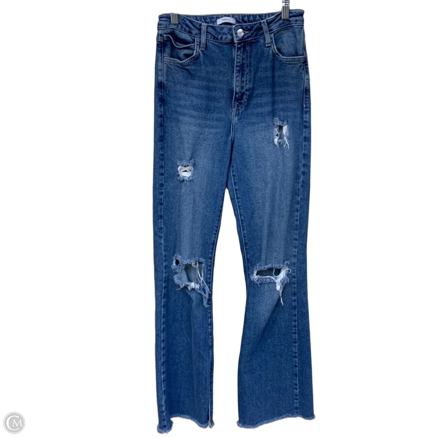 Jeans Flared By Forever 21 In Blue Denim, Size: M