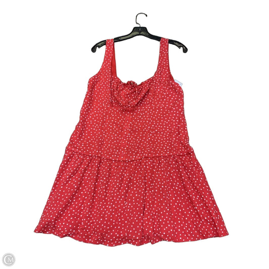 Dress Casual Midi By Wild Fable In Red & White, Size: L