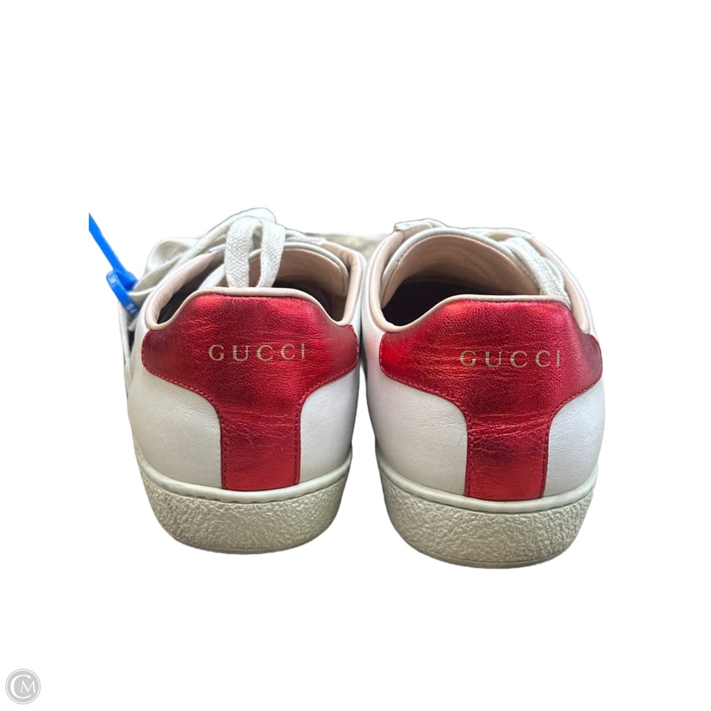 Shoes Luxury Designer By Gucci In Cream, Size: 8