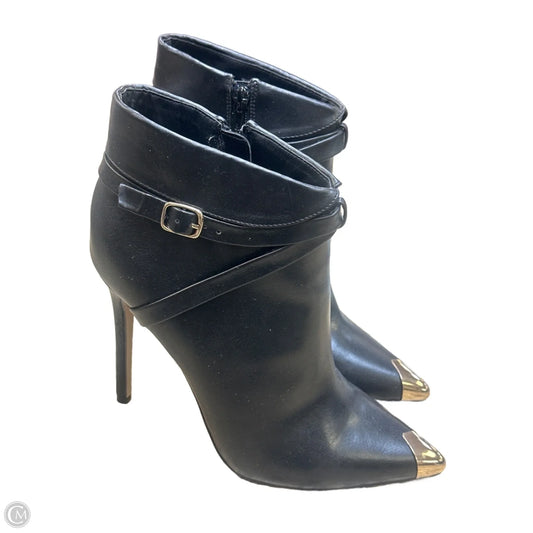 Boots Ankle Heels By Shoedazzle In Black & Gold, Size: 11