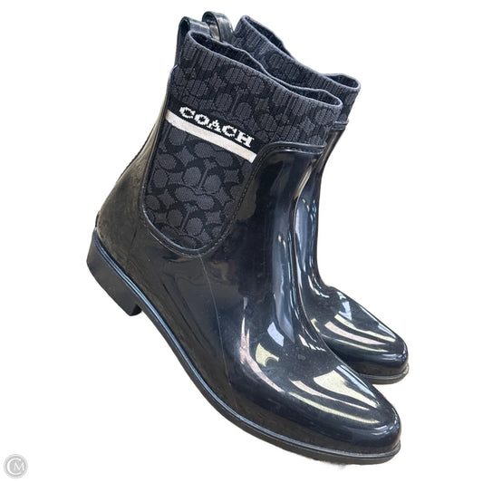 Boots Designer By Coach In Black, Size: 10