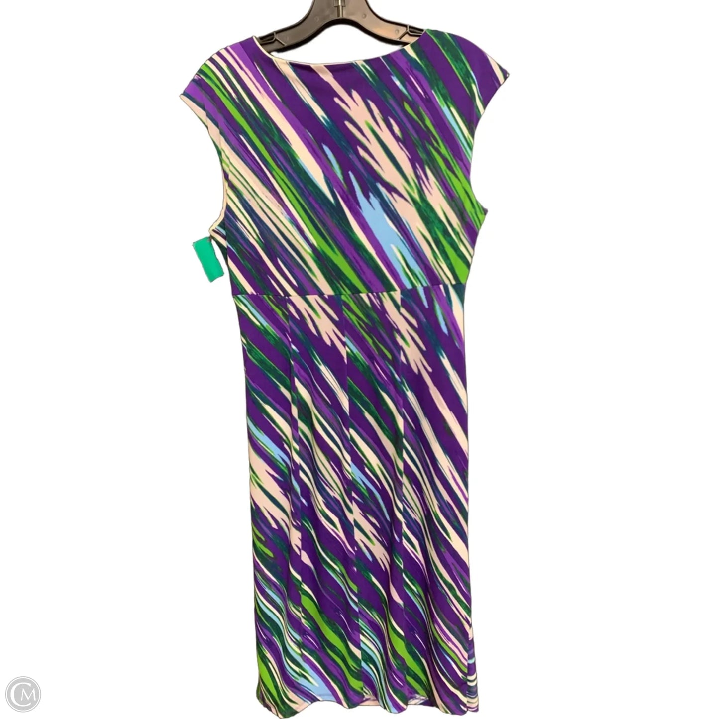 Dress Casual Midi By London Times In Green & Purple, Size: 10