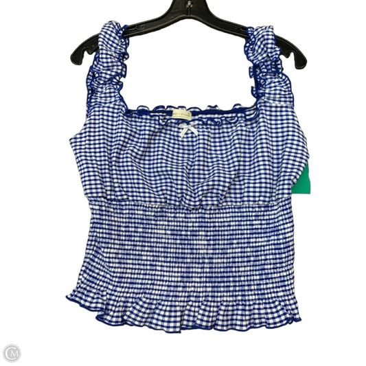 Blouse Short Sleeve By Cmf In Blue & White, Size: Xl