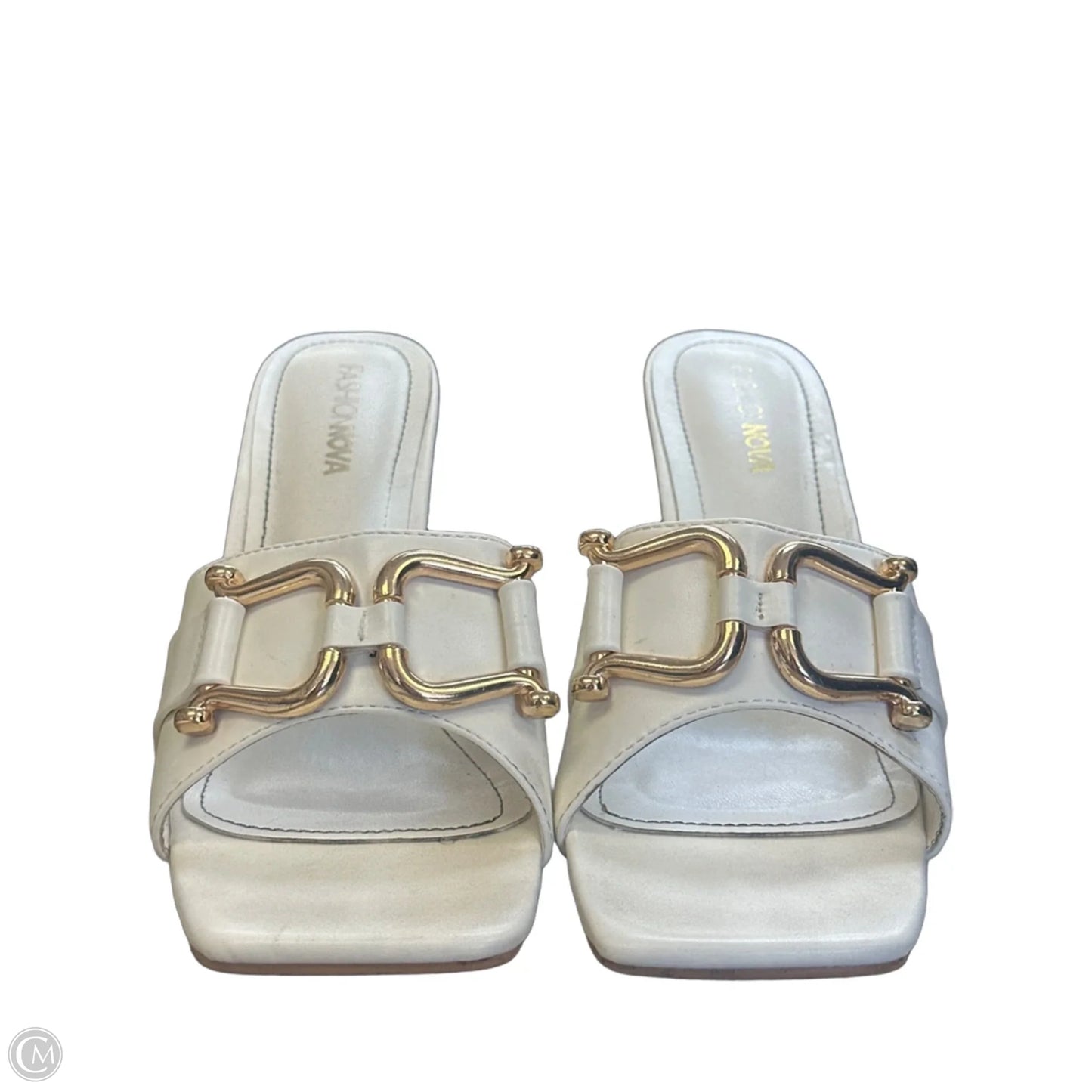 Sandals Heels Stiletto By Fashion Nova In Cream, Size: 8