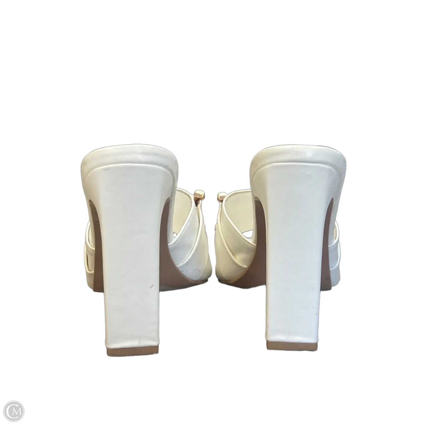Sandals Heels Stiletto By Fashion Nova In Cream, Size: 8
