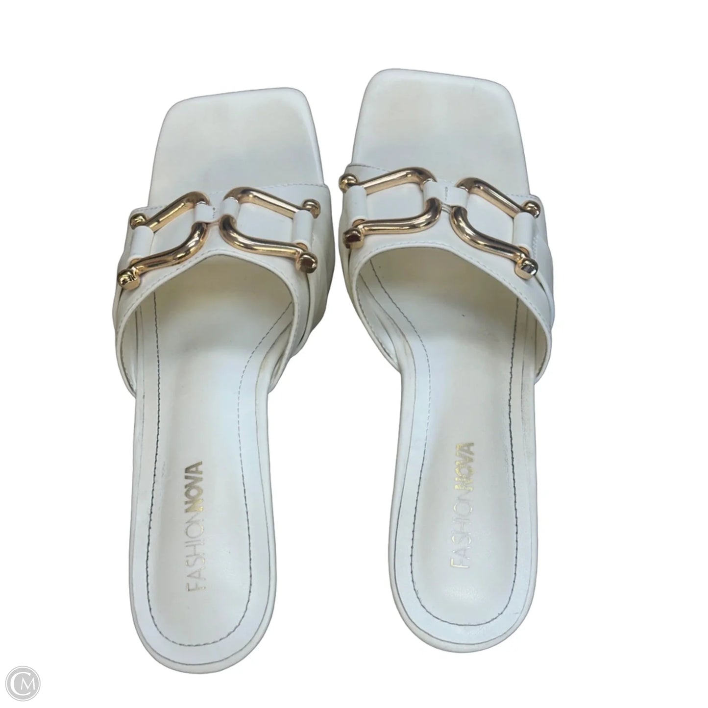 Sandals Heels Stiletto By Fashion Nova In Cream, Size: 8