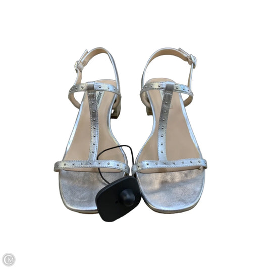 Sandals Designer By Karl Lagerfeld In Silver, Size: 8