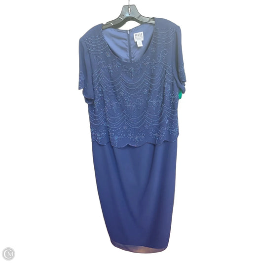 Dress Party Midi By R And M Richards In Navy, Size: 2x