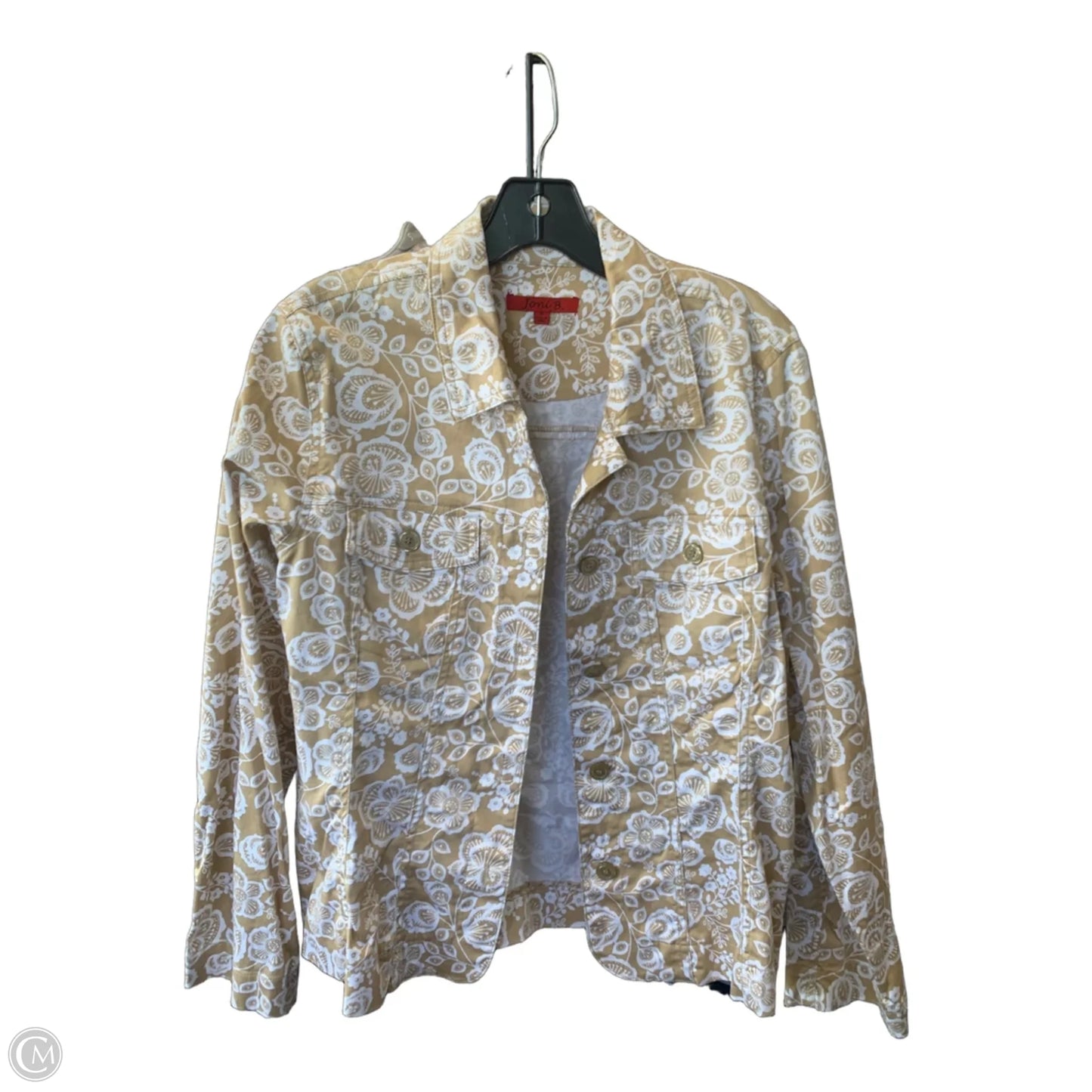 Jacket Denim By Cmf In Tan & White, Size: M